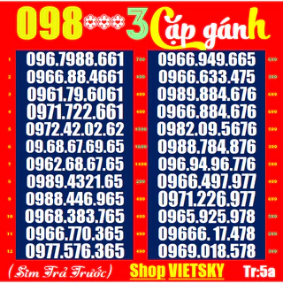 SIM SỐ ĐẸP Viettel 09 T1,.5a,6a.7a,80 Sim mới 100%, chưa đăng kí, chưa kích hoạt | sim viettel