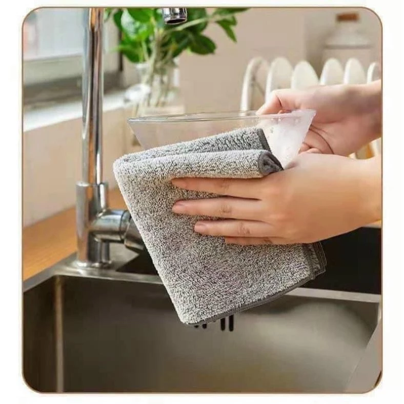 Set 40 Khăn lau bếp đa năng bằng sợi than tre, khăn lau tay nhà bếp siêu thấm hút, kháng khuẩn
