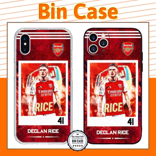 ⚽Ốp iPhone Viền Đen Declan Rice Arsenal Thiết Kế Đẹp Cực Hot iphone 14 13 12 11 Pro Max 6 7 8 Plus X Xr Xs Max BONGDA034