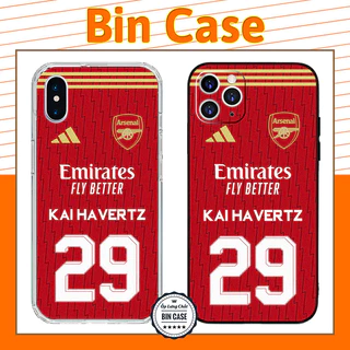 ⚽Ốp iPhone Viền Đen Kai Havertz Arsenal Số 29 ⚽Màu Đỏ Đẹp iphone 14 13 12 11 Pro Max 6 7 8 Plus X Xr Xs Max BONGDA417