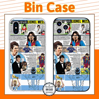 ⚽Ốp iPhone Viền Đen Messi Thiết Kế Đẹp Comic Manga Biography iphone 14 13 12 11 Pro Max 6 7 8 Plus X Xr Xs Max BONGDA175