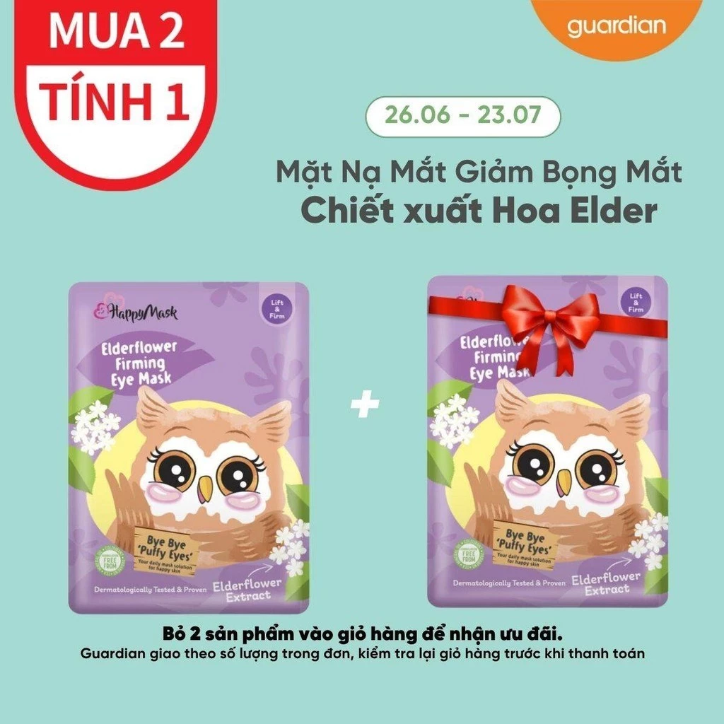 Mặt Nạ Mắt Hoa Elder Giảm Bọng Mắt Happy Mask Elder Flower Firming Eye Mask 6ml