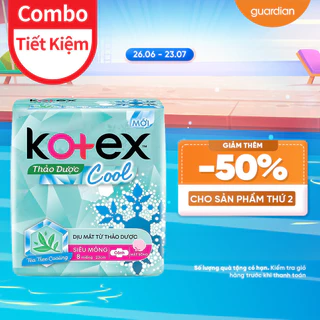 Băng vệ sinh Kotex Max Cool French Spa 23cm 8 miếng Có Cánh