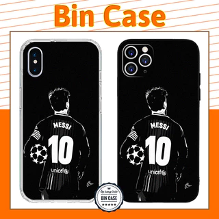 Ốp Lưng Messi Đẹp Thiết Kế Đen Trắng Ốp Dẻo Cạnh Vuông Basic iphone 14 13 12 11 Pro Max 6 7 8 Plus X Xr Xs Max BONGDA124