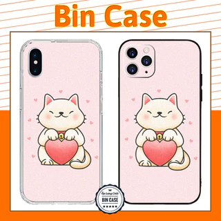 Ốp iphone màu hồng in hình Mèo cute Ốp silicon dễ thương cho nữ iphone 14 13 12 11 Pro Max 6 7 8 Plus X Xr Xs Max MEO039