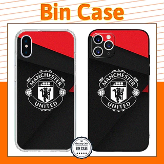 ⚽Ốp in logo MU đẹp thiết kế tinh tế ⚽Ốp Lưng Nhám Đen iphone 14 13 12 11 Pro Max 6 7 8 Plus X Xr Xs Max BONGDA055