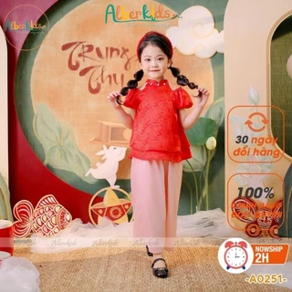 Sét đồ bộ TẾT bé gái ALBERKIDS Nhật Nguyệt công chúa xinh đẹp 2,3,4,5,6,7,8,9,10,11,12 tuổi [A0251]