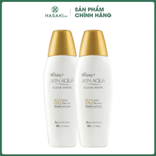 Combo 2 Sữa Chống Nắng Sunplay Skin Aqua Dưỡng Da Sáng Mịn 55g Clear White SPF50+ PA++++ Hasaki Sản Phẩm Chính Hãng