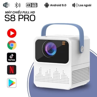 Máy Chiếu Mini S8 PRO CY300  Full HD kết nối xem TV, Youtube, NetFlix,  trực tiếp, điện thoại không dây,