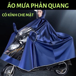 (Quà tặng chun buộc tóc) Áo mưa đi xe máy 1 người và 2 người che phủ toàn thân, kèm kính chắn mưa tiện lợi [ Hàng Tốt ]