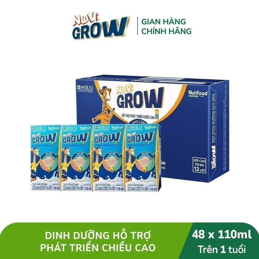 Sữa Bột Pha Sẵn Nuvi Grow phát triển chiều cao hộp 110ml