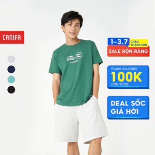 Quần soóc nam CANIFA chất liệu cotton pha, cạp chun, moi giả 8BS23S015