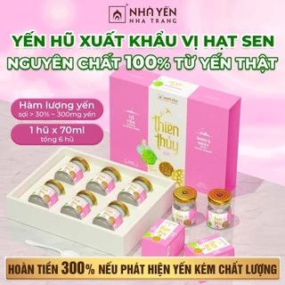 Nước yến Xuất Khẩu Thiên Thủy vị Hạt sen Hộp 6 lọ, giúp ngủ ngon chính hãng Nhà Yến Nha Trang