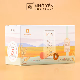 Bột ngũ cốc yến sào PiPi dành cho người ăn kiêng CÓ ĐƯỜNG/KHÔNG ĐƯỜNG Hộp 10 gói - Nhà Yến Nha Trang