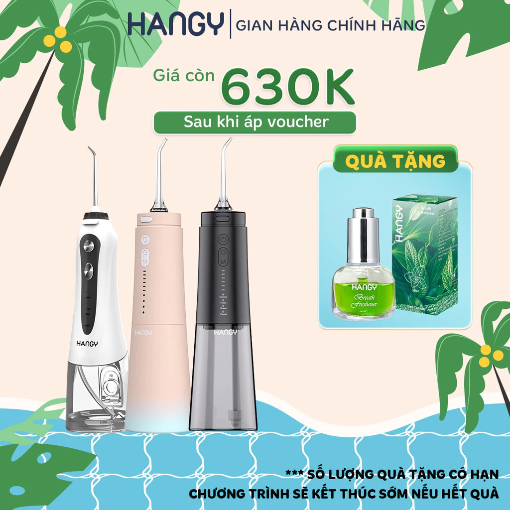 Máy tăm nước HANGY HG23 và HF- 2 nâng cấp chống thấm nước [BẢO HÀNH ĐỔI MỚI 12 THÁNG - KÈM CỦ SẠC]