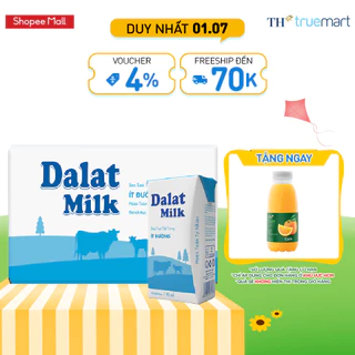 Thùng 48 hộp sữa tươi tiệt trùng ít đường Dalatmilk 110ml (110ml x 48)