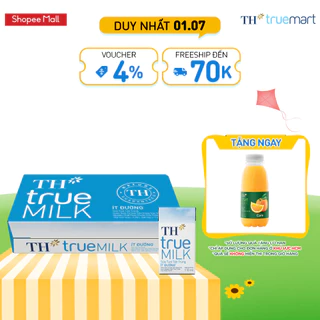 Thùng 48 hộp sữa tươi tiệt trùng ít đường TH True Milk 110ml (110ml x 48)