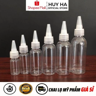 Chai Chiết Mĩ Phẩm Nhựa Pet Nút Nhọn 20ml,30ml,50ml,100ml,150ml,200ml,250ml Chiết Mực HUY HA COSMETIC PACKAGING