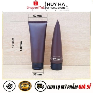 [Sỉ Siêu Rẻ] Tuýp Chiết Mỹ Phẩm HUY HA COSMETIC PACKAGING Tube Nhựa Nâu 100ml Nắp Lật Chiết Mỹ Phẩm