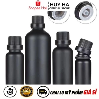 [50ml,100ml] Lọ Đựng Tinh Dầu Nắp Vặn Đen Nhỏ Giọt Chiết Tinh Dầu , Phụ Kiện Du Lịch HUY HA COSMETIC PACKAGING