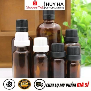 [5ml-100ml] Lọ Chiết Tinh Dầu Thủy Tinh Nắp Vặn Đen Nhỏ Giọt HUY HA COSMETIC PACKAGING