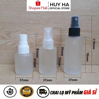 Chai Lọ Xịt Phun Sương HUY HA COSMETIC PACKAGING Thủy Tinh Mờ Vai Ngang 20ml,30ml,50ml Đựng Nước Hoa, Tinh Dầu