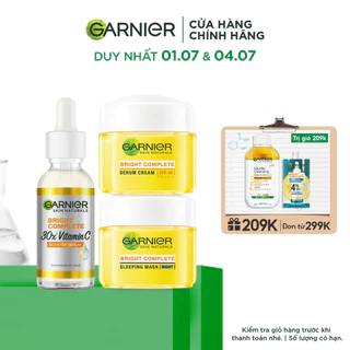 Bộ tinh chất và kem dưỡng da Garnier Bright Complete 30X Vitamin C