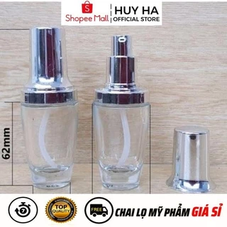 [Sỉ Siêu Rẻ] Chai Chiết Mĩ Phẩm HUY HA COSMETIC PACKAGING Lu Xịt Giọt Thủy Tinh Trong 30ml Đựng Kem, Chiết Mỹ Phẩm