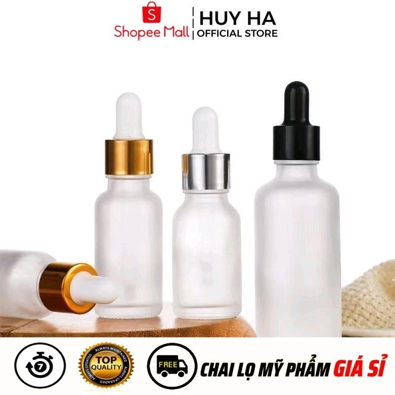 Chai Lọ Chiết Serum [5ml-100ml] Thủy Tinh Phun Mờ Cao Cấp Nắp Bóp Giọt HUY HA COSMETIC PACKAGING