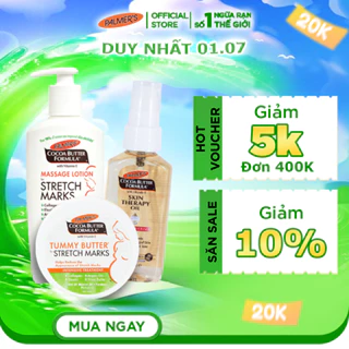 Bộ sản phẩm Ngừa rạn trắng, rạn nâu cho mẹ bầu Palmer's (Lotion 250ml, Bơ đậm đặc 125g, Dầu dưỡng da 60ml)