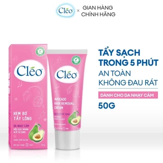 Kem Tẩy Lông Cho Da Nhạy Cảm Cléo Chuyên Biệt Cho Từng Vùng Da Avocado Hair Removal Cream Sensitive Skin 25g/50g/70g