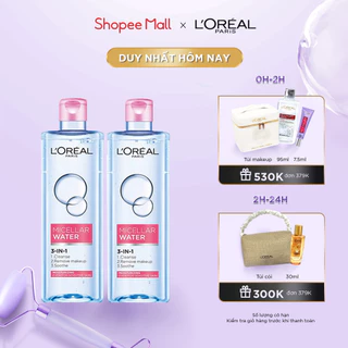 Bộ 2 nước tẩy trang dưỡng ẩm mượt da 3in1 L'Oreal Paris Micellar Water