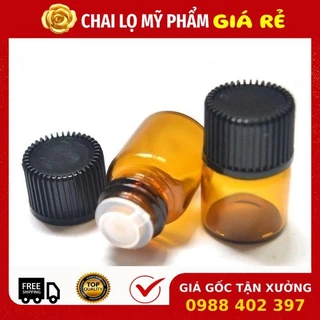 Chai Lọ Chiết Serum ❣️ Tinh Dầu Thủy Tinh Nắp Vặn Đen Mỏng 2ml,3ml,5ml Top Rẻ