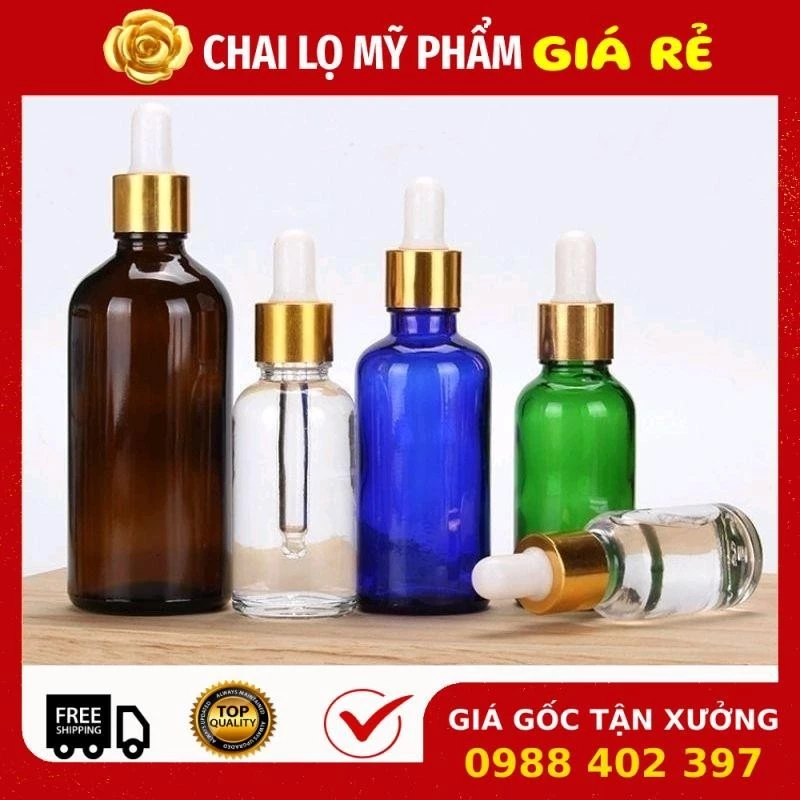 Chai Lọ Chiết Serum, Vỏ Đựng Tinh Dầu 5ml,10ml,15ml,20ml,30ml Bóp Giọt, ❣️ Top Rẻ