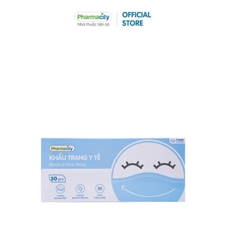 Khẩu trang Pharmacity 3 lớp màu xanh (50 cái/hộp)