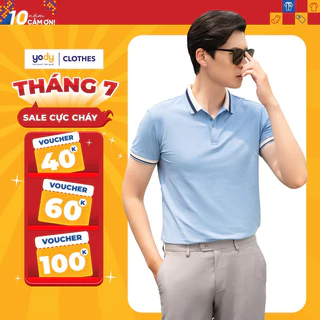 Áo polo nam chất liệu cotton thoáng mát mềm mại co dãn thương hiệu YODY APM7483