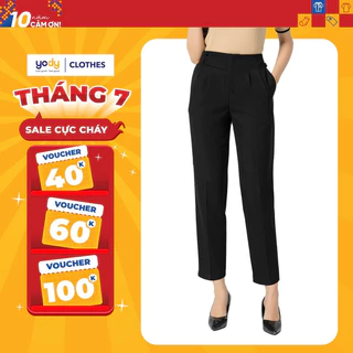 Quần âu nữ YODY dáng Baggy cạp cao công sở sang trọng thoải mái QAN5128