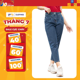 Quần jean nữ baggy cạp liền co giãn YODY lưng cao tốt tôn dáng dáng basic QJN3076