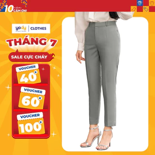 Quần âu nữ lưng cao YODY Relax Pants co giãn tốt tôn dáng nữ công sở QAN5178