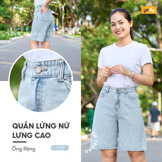 Quần jean nữ chuẩn form YODY lửng rộng lưng cao năng động SJN3052