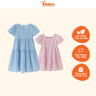 Đầm váy babydoll tay phồng cho bé gái Rabity váy tầng cho trẻ em đầm mặc đi học cho bé gái 92709