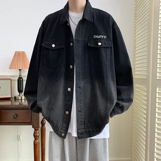 Áo jean khoác denim nam nữ unisex phối màu đẹp oversize áo jacket bò chất denim in chữ cá tính nam nữ 918