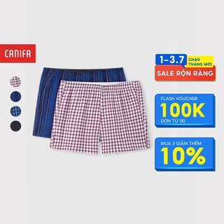 Combo 2 quần đùi nam CANIFA quần mặc nhà cạp chun nhiều họa tiết 8LA24A004