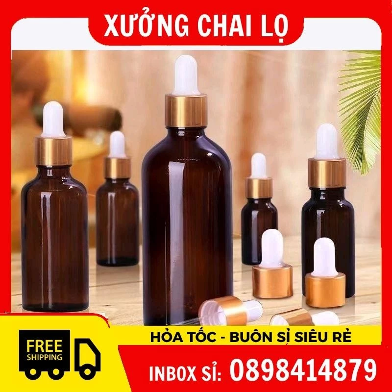 Lọ Chiết Serum  , [100ml] Đựng Tinh Dầu Thủy Tinh Nắp Bóp Giọt (Chai Serum) ,Xưởng Lọ ,