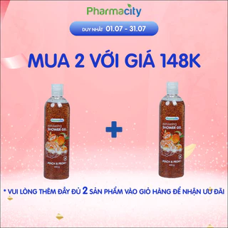 Sữa tắm Pharmacity chứa hạt Peach & Peony Pharmacity (Chai 400g)