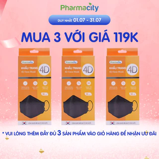 Khẩu trang y tế 4D Pharmacity (Hộp 10 cái)