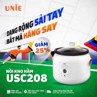 Nồi kho hầm chuyên dụng UNIE USC208, Dung tích 2L, 8 chức năng kho hầm, Lòng nồi gốm Ceramic cao cấp, thiết kế bắt mắt