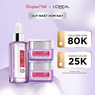 Bộ Serum và 2 kem dưỡng siêu cấp ẩm và giảm nếp nhăn Revitalift HA 1.5% L'Oreal Paris