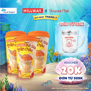 Combo 3 Trà Sữa Trân Châu Hoàng Kim Hillway dạng Ly  - Chuẩn vị Đài Loan size L (Ly 1 gói trà sữa, 1 gói trân châu)