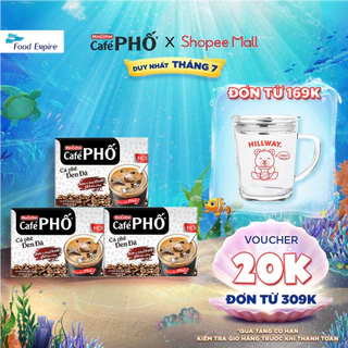 Combo 3 hộp Cà phê Phố Đen Đá - Maccoffee (hộp 10 gói x 16g)